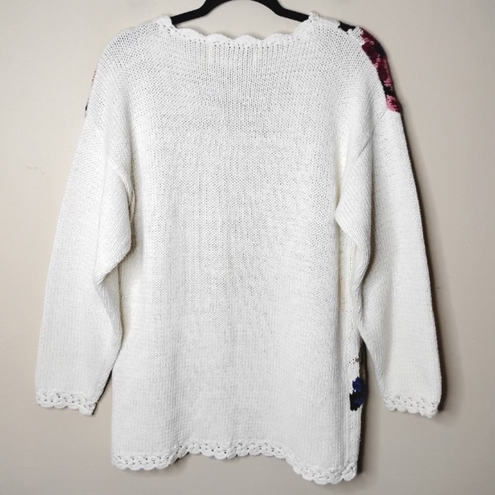 Vintage 90s Floral Sweater Size Large - Picture 5 of 8